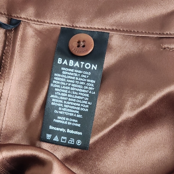 Refined Satin Cargo Pant Babaton Tan Women's Trousers. - Picture 4 of 6